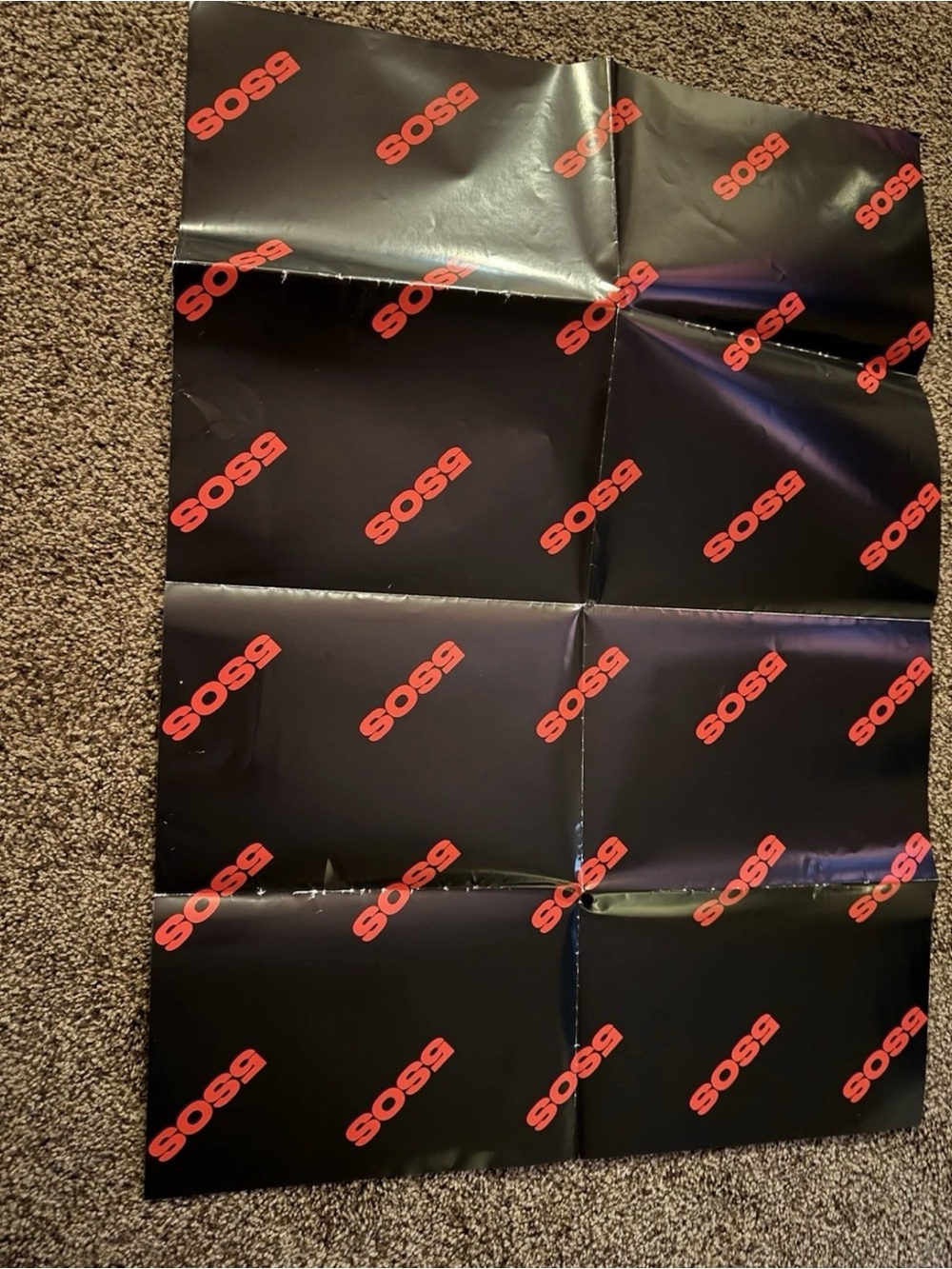 5SOS Black Poster with Red Logo Repeat